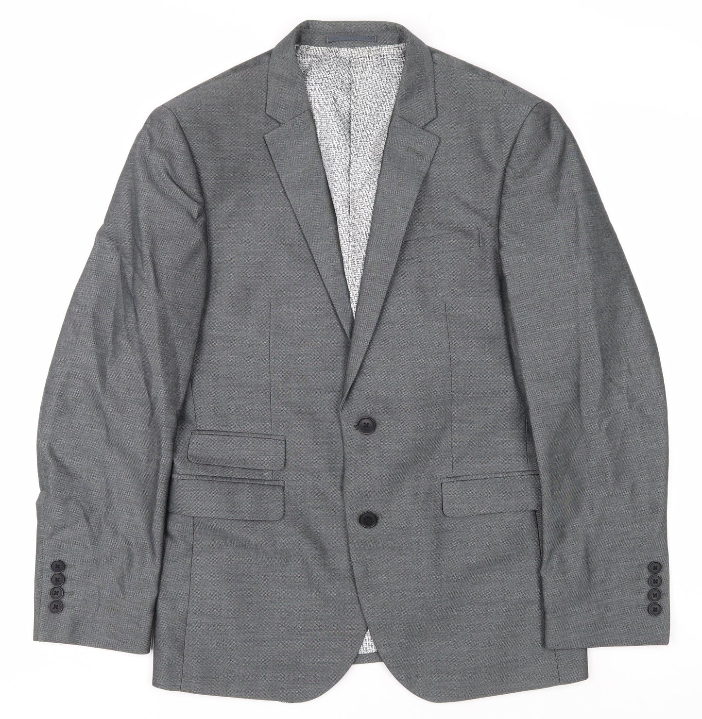Next Men's Grey Slim Fit Blazer, Size 38S