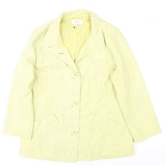 Marks and Spencer Women's Yellow Coat Size 14 Casual