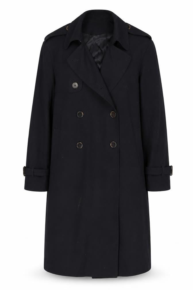 Women's Black Wool Blend Trench Coat Size 6