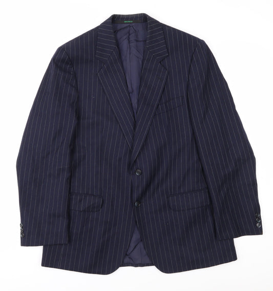 Westbury Men's Blue Striped Blazer, Size 40S, Classic Fit