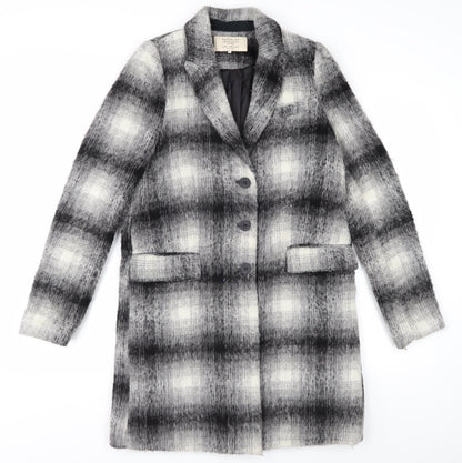 Zara Women's Grey Check Mid-Length Coat XS