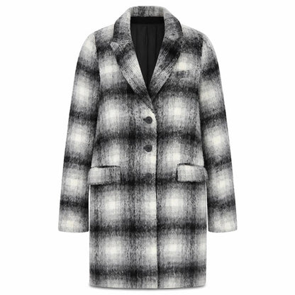 Zara Women's Grey Check Mid-Length Coat XS