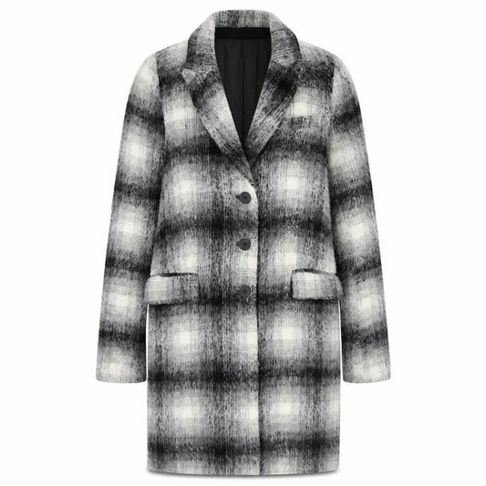 Zara Women's Grey Check Mid-Length Coat XS