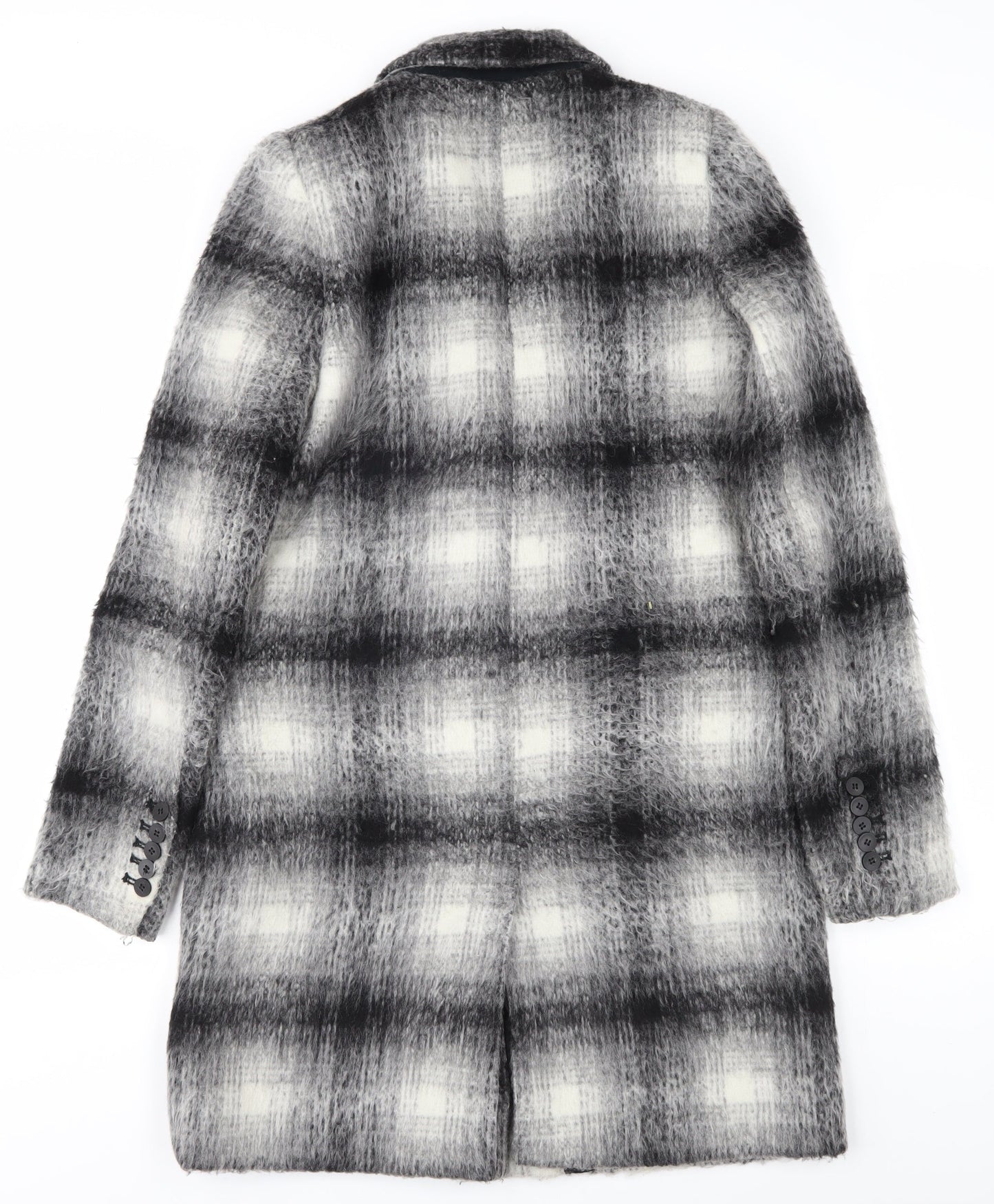 Zara Women's Grey Check Mid-Length Coat XS