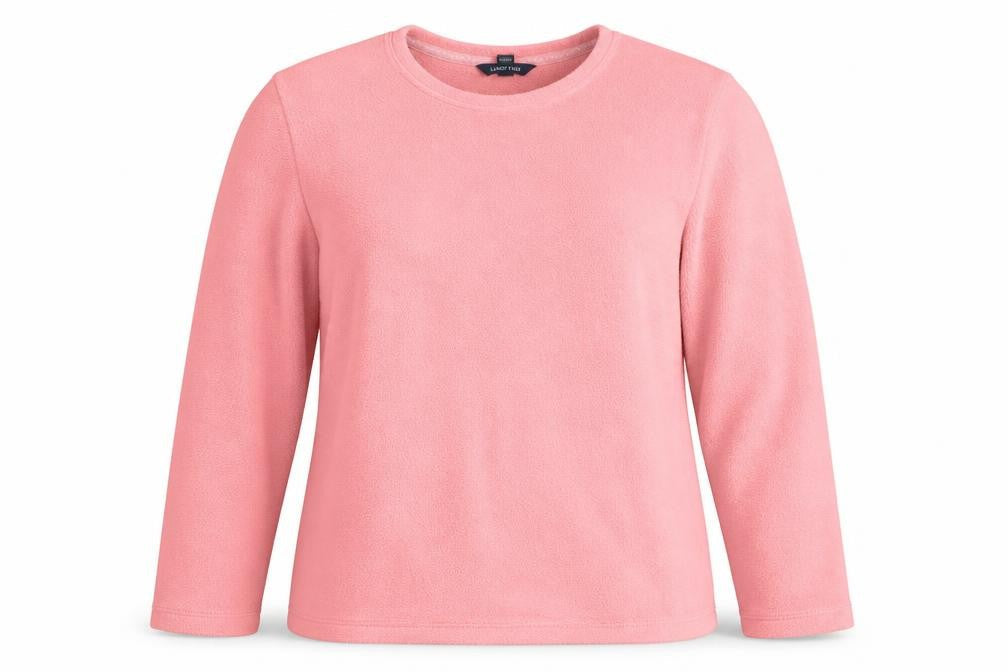 Lands' End Women Pink Long Sleeve Fleece T-Shirt M