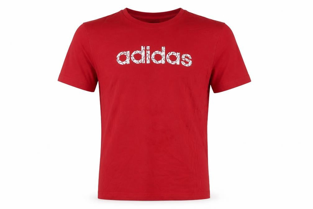 Adidas Men's Red Crew Neck Logo T-Shirt Size L