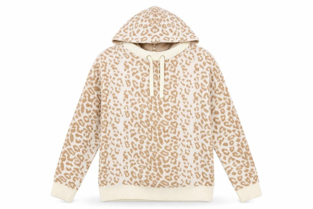 Falmer Heritage Women's Beige Animal Print Hoodie, Size S