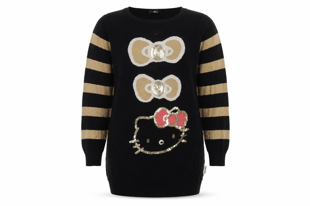 Hello Kitty Girls Black Jumper 11-12 Years, Sequin Pullover