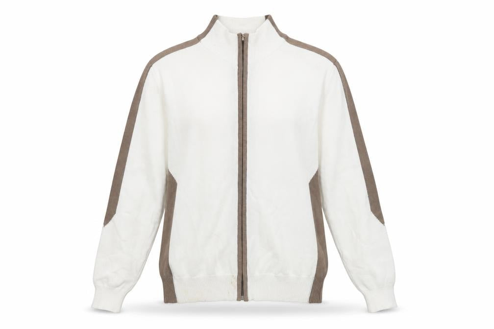 Glenmuir Women's White Full Zip Jumper, Small