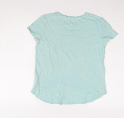 Back view of Gap girls’ blue sequin graphic t-shirt xl, round neck casual