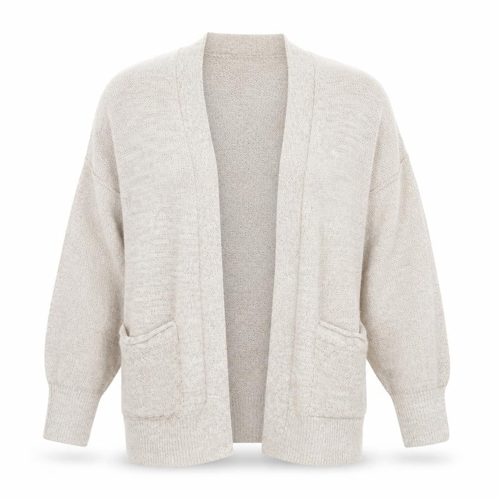 VILA Women's Beige Cardigan Size M Cotton Knit