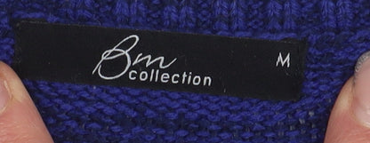 Bonmarché Women's Blue Chunky-Knit Pullover Jumper M