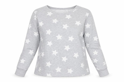 Front view of ASOS Women's Grey Star Print Sweatshirt, size 10