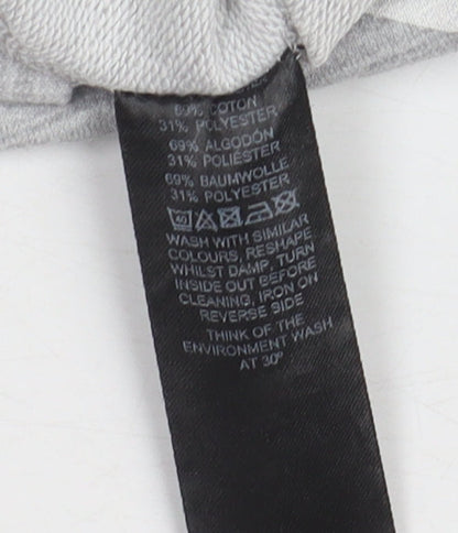 Brand and care label for ASOS Women's Grey Star Print Sweatshirt, size 10