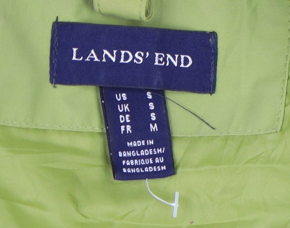 Lands' End Green Hooded Parka Coat, Men's S, Lightweight, Casual