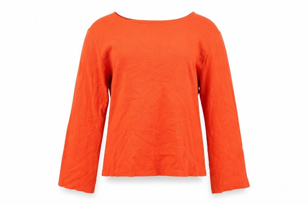 Oasis Women's Orange Knit Jumper Size M Boat Neck