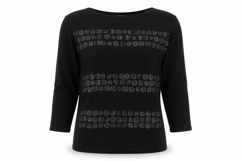 Viz-A-Viz Women's Black Crew Neck Jumper Size 12