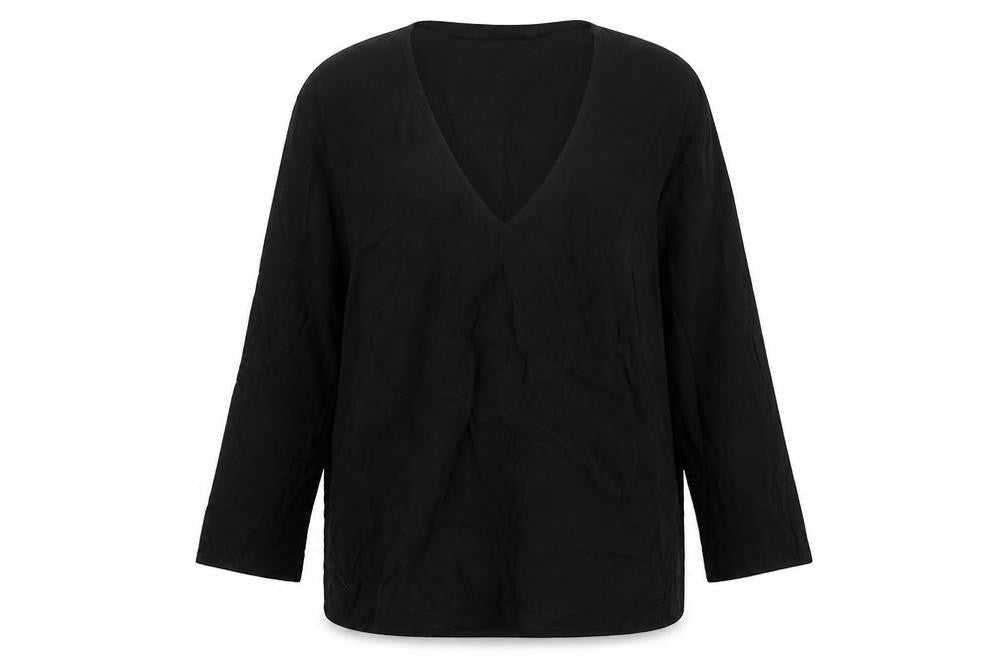 Massimo Dutti Women Black Blouse - Size 12, Viscose, Casual