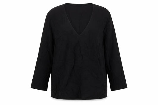 Massimo Dutti Women Black Blouse - Size 12, Viscose, Casual