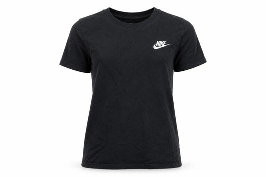 Nike Womens Black Cotton Basic T-Shirt, Casual Wear Size M,