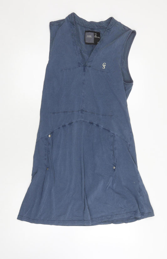 G-Star Women Blue XL Sleeveless Shift Dress Casual