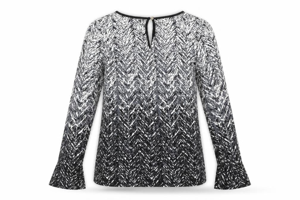 Oasis Women's Black M Animal Print Blouse Stretch