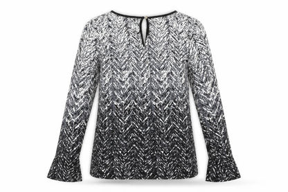 Oasis Women's Black M Animal Print Blouse Stretch