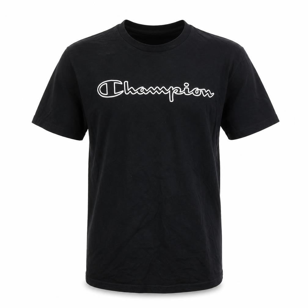 Champion Boys Black Casual T-Shirt, 13-14 Years, Logo Accent