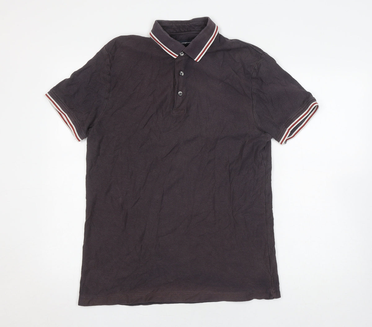 Back view of French Connection Men's Black Cotton Polo Shirt M