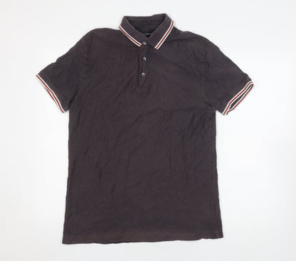 Back view of French Connection Men's Black Cotton Polo Shirt M