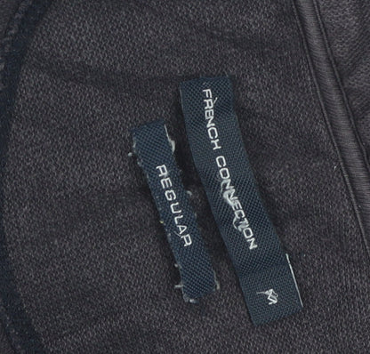 Close-up detail of French Connection Men's Black Cotton Polo Shirt M