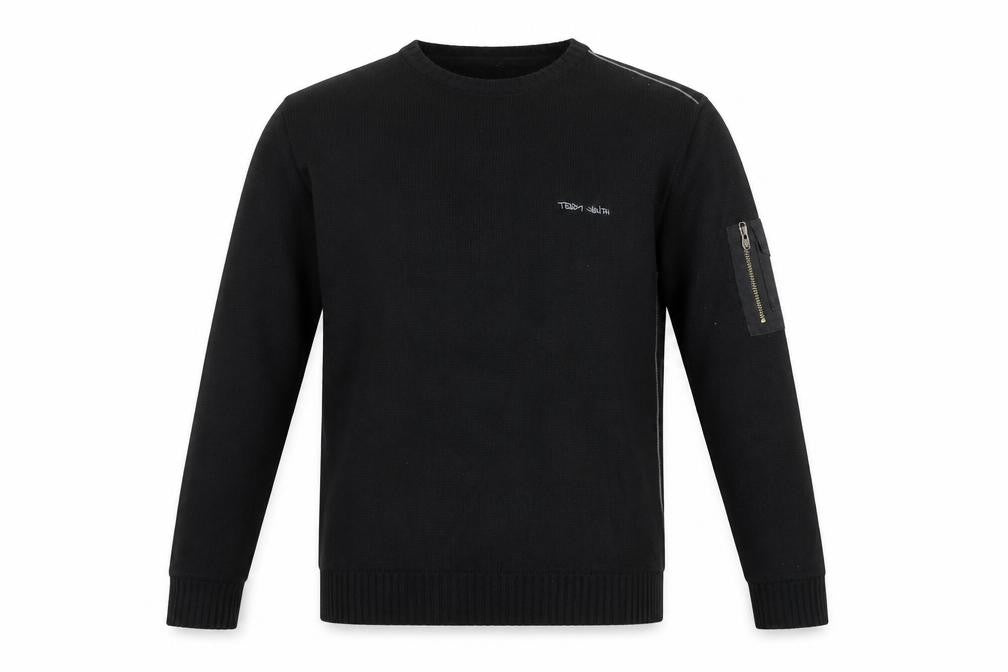 Teddy Smith Men's Black Cotton Pullover Jumper - Size S