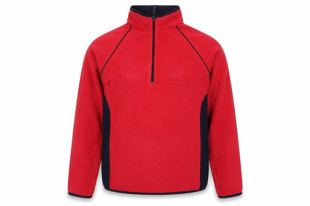 Cotton Traders Men's Red M 1/4 Zip Fleece Sweatshirt