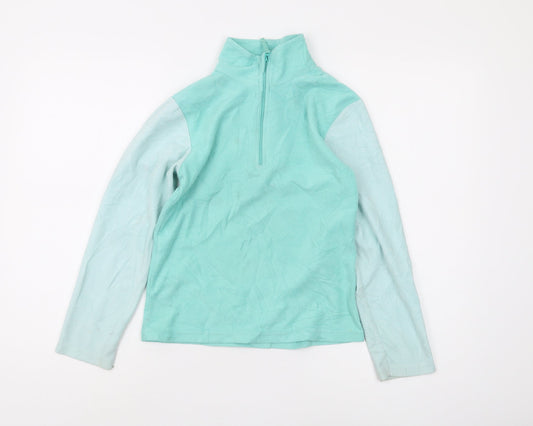 Mountain Warehouse Girls Green 9-10 Years 1/2 Zip Sweatshirt