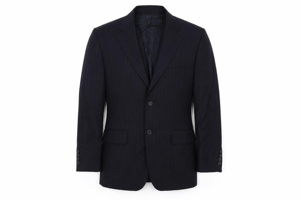 Jeff Banks Men's Black Striped Blazer, Size 40S, Wool