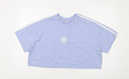 Slazenger Women's Blue Cropped T-Shirt, Size 16
