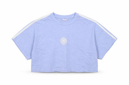 Slazenger Women's Blue Cropped T-Shirt, Size 16