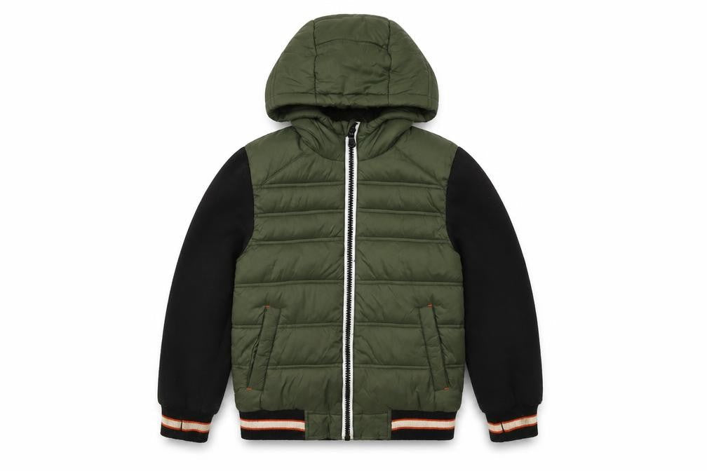 Michael Kors Boys Green Puffer Jacket Hooded Size 8 Years