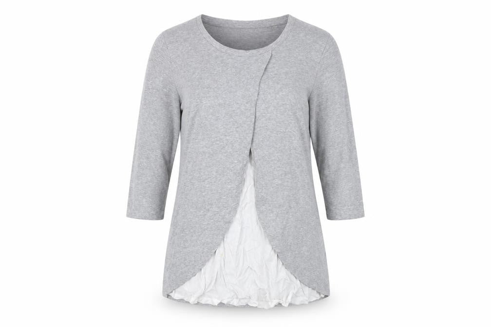 Esmara Grey Women's Top Size 12 Jersey 3/4 Sleeve