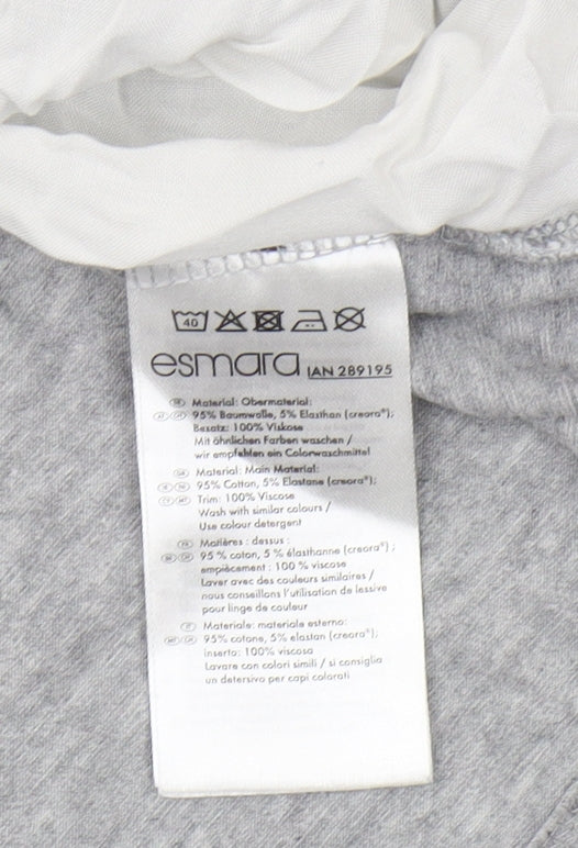 Esmara Grey Women's Top Size 12 Jersey 3/4 Sleeve