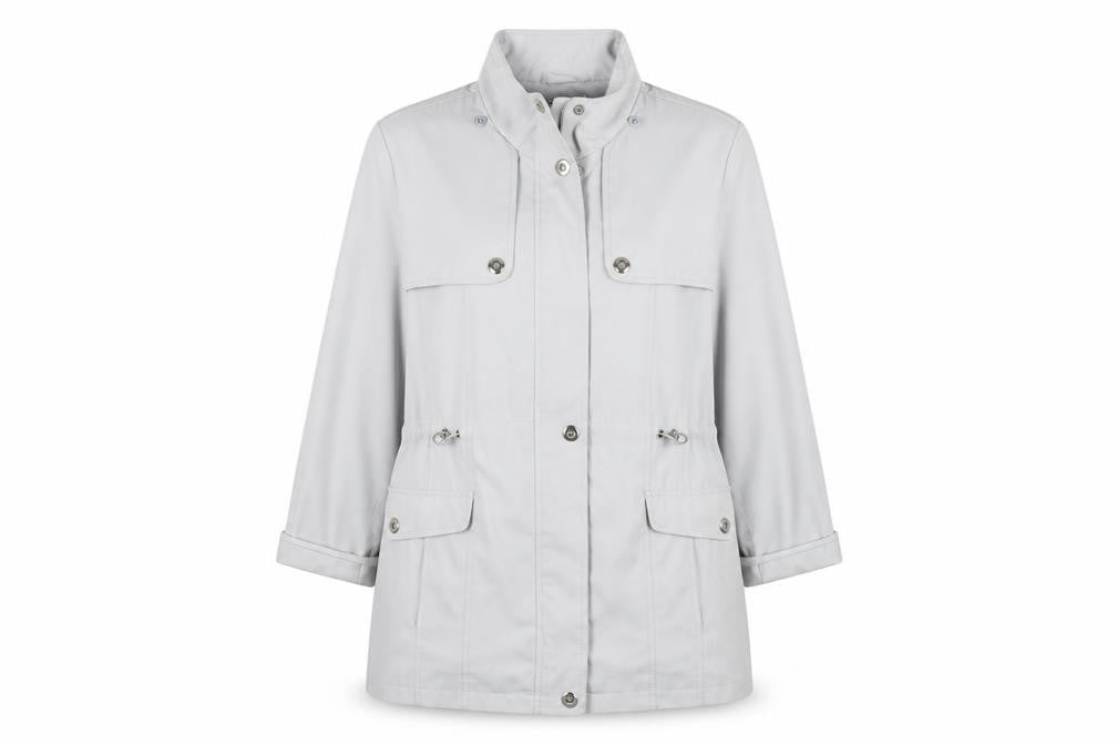 Isle Women White Basic Jacket Size 16 Lined
