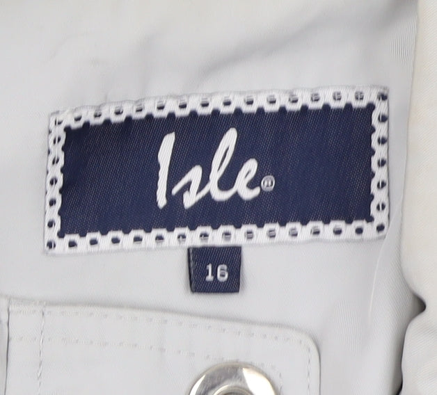 Isle Women White Basic Jacket Size 16 Lined