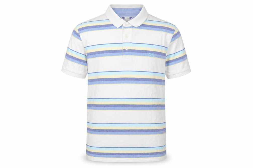 BHS Men's Multicoloured Striped Polo L