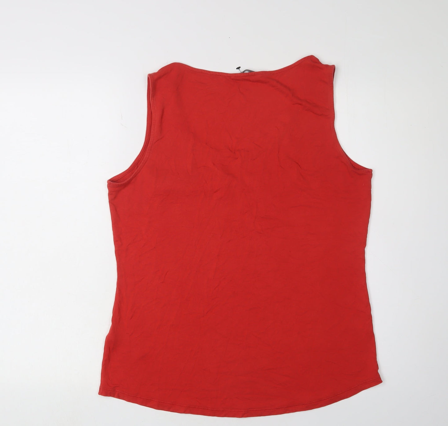Marks and Spencer Women's Red Tank Top, Size 14, Zip Accent