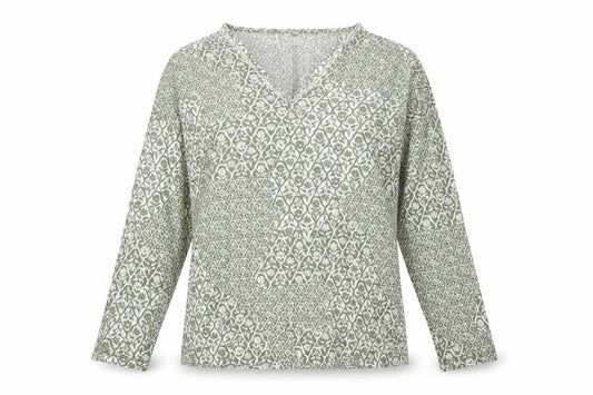 Marks and Spencer Women's Green V-Neck Blouse Size 8