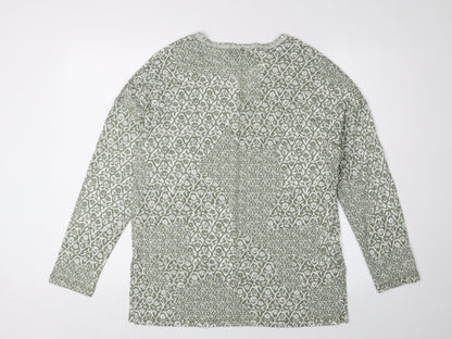 Marks & Spencer Women's Green V-Neck Blouse Size 8