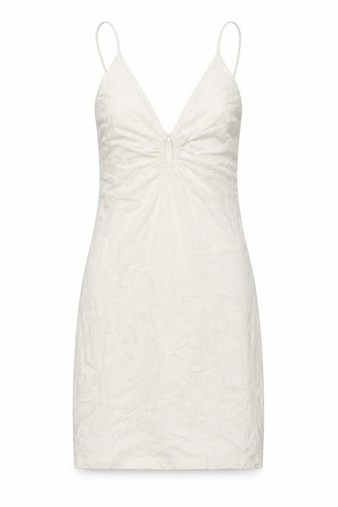 H&M Women's Ivory Slip Dress, Size S, Strappy, V-Neck