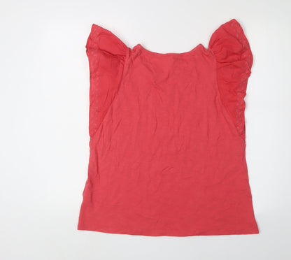 Marks & Spencer Women's Pink Flutter Sleeve T-Shirt