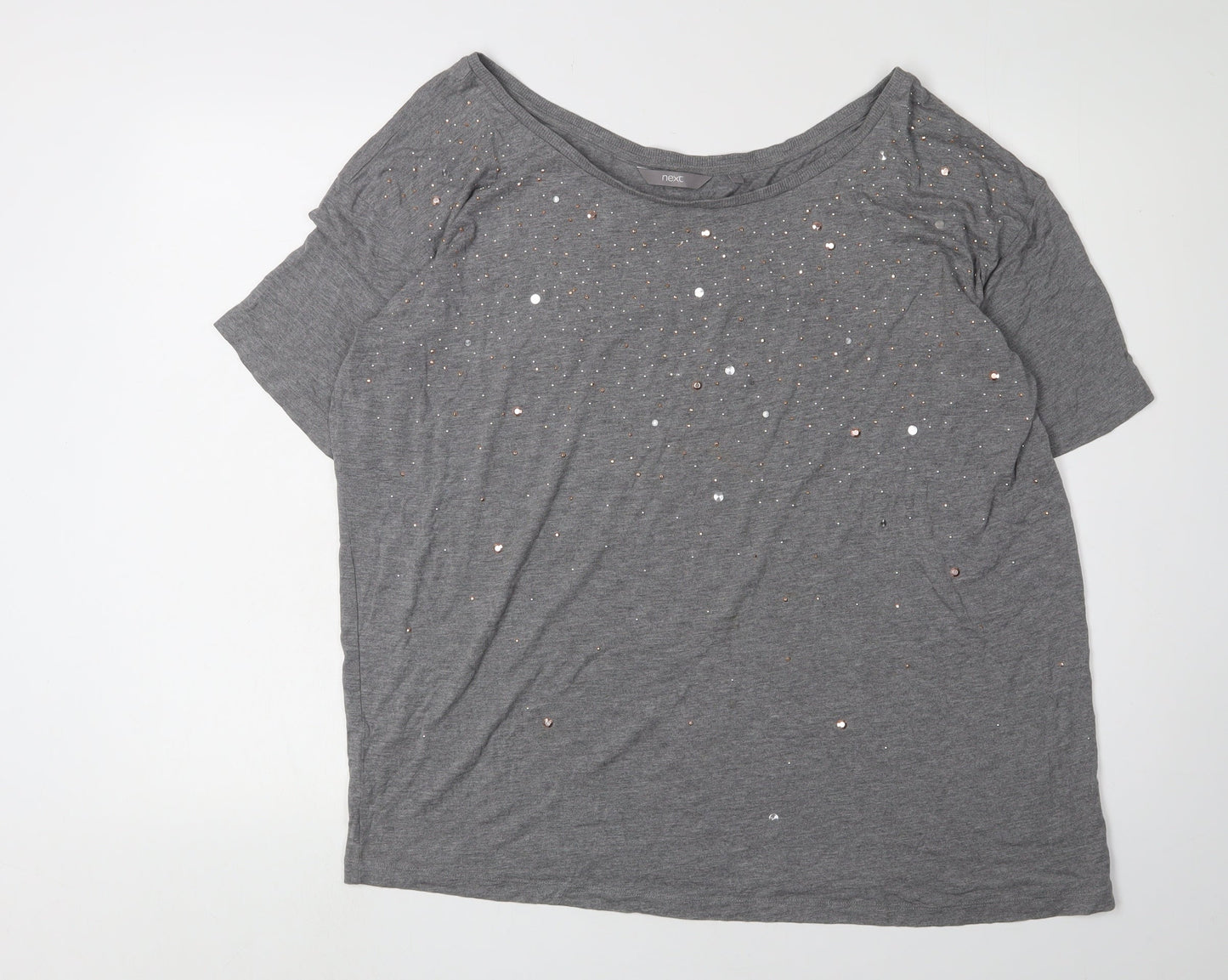 Next Women's Grey Sequin Short Sleeve T-Shirt