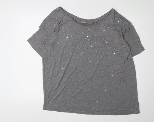 Next Women's Grey Sequin Short Sleeve T-Shirt